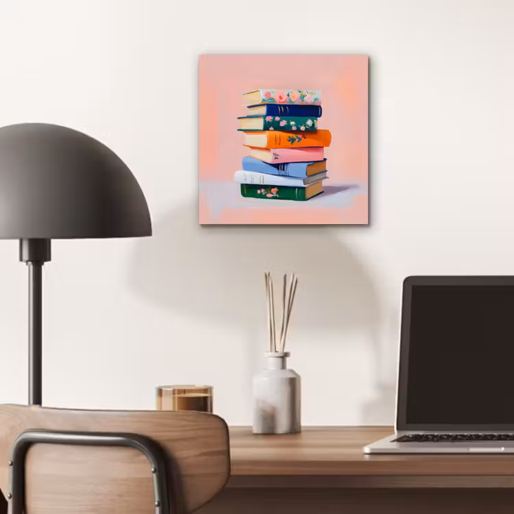 Aluminium schilderij - Boeken - Stapel - Kleurrijk — 6
