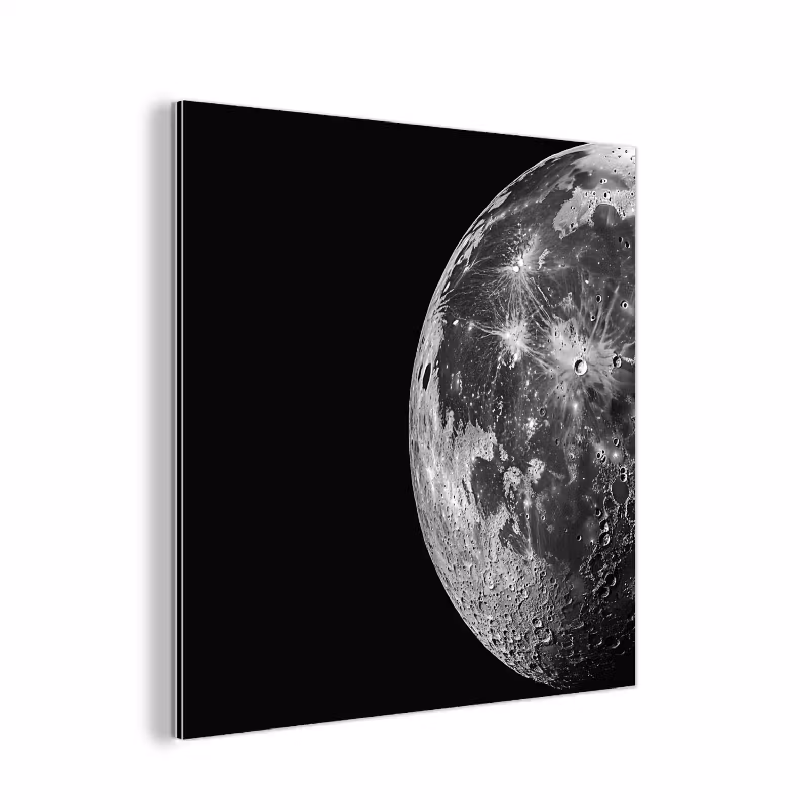 Aluminium schilderij - Close-up - Maan - Wit - Textuur — 1