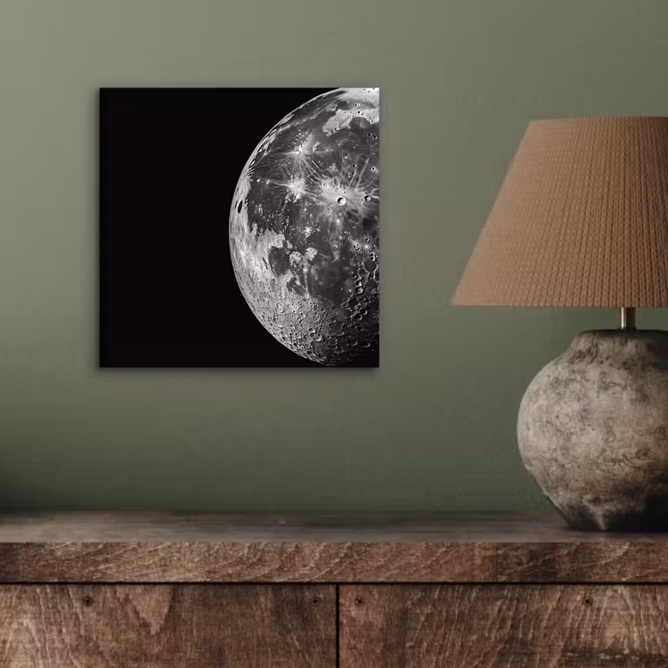 Aluminium schilderij - Close-up - Maan - Wit - Textuur — 3