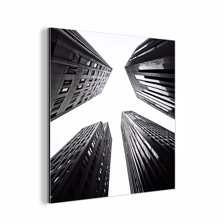 Aluminium schilderij - Gebouwen - Lucht - Zwart — 1