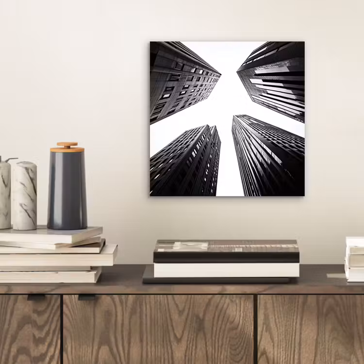 Aluminium schilderij - Gebouwen - Lucht - Zwart — 2