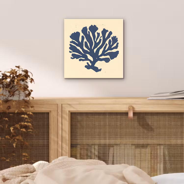 Aluminium schilderij - Blauw koraal - Vertakkingen - Beige — 4