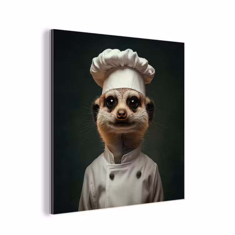 Aluminium schilderij - Dier - Kok - Stokstaartje — 1