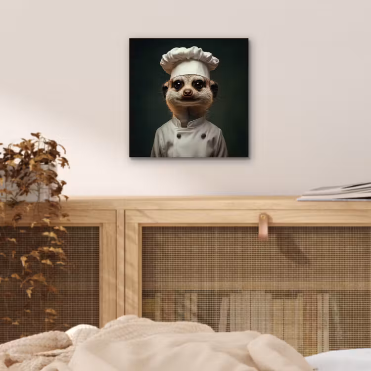Aluminium schilderij - Dier - Kok - Stokstaartje — 4