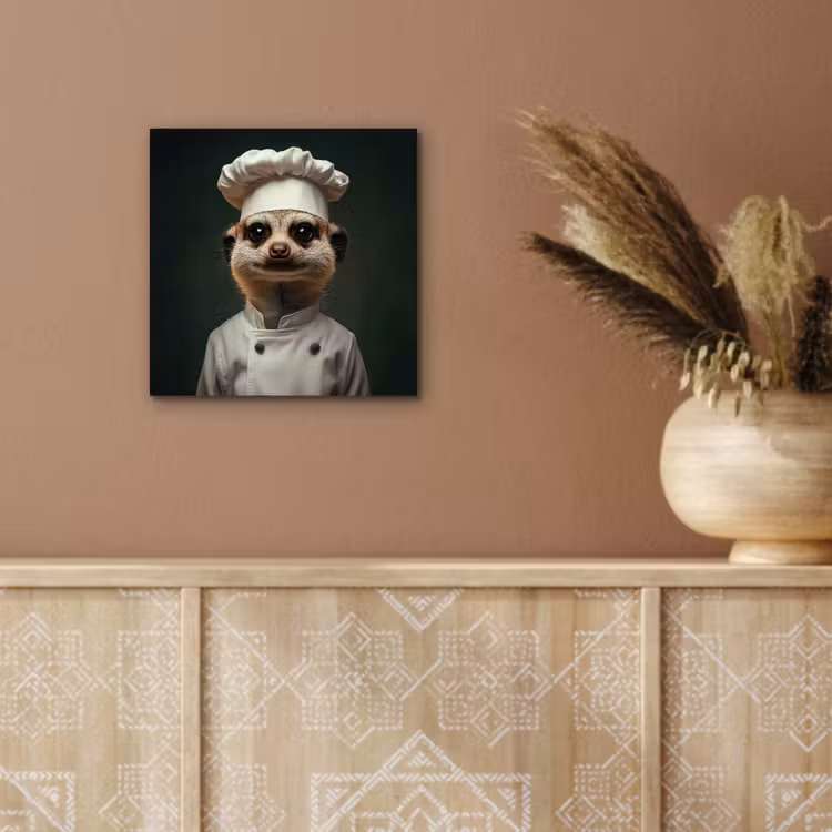 Aluminium schilderij - Dier - Kok - Stokstaartje — 5
