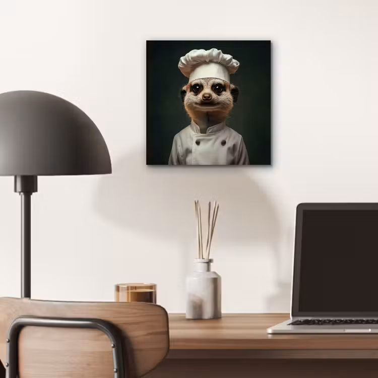 Aluminium schilderij - Dier - Kok - Stokstaartje — 6