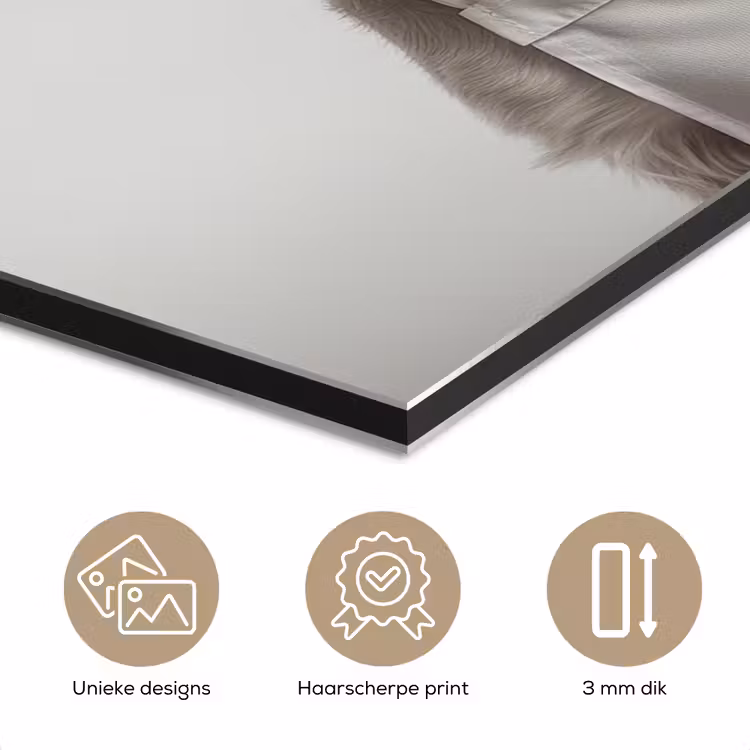 Aluminium schilderij - Hond - Wit - Kok — 7