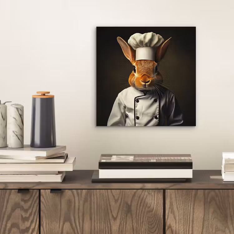 Aluminium schilderij - Konijn - Kok - Dier — 2