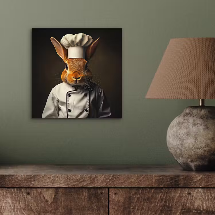 Aluminium schilderij - Konijn - Kok - Dier — 3