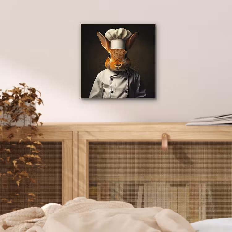 Aluminium schilderij - Konijn - Kok - Dier — 4
