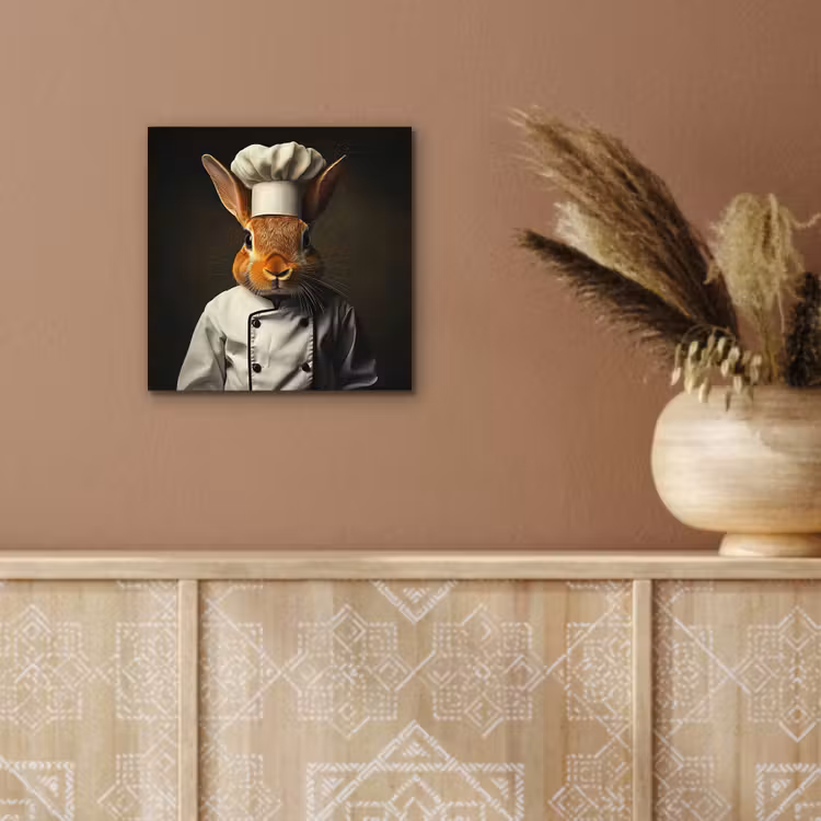 Aluminium schilderij - Konijn - Kok - Dier — 5