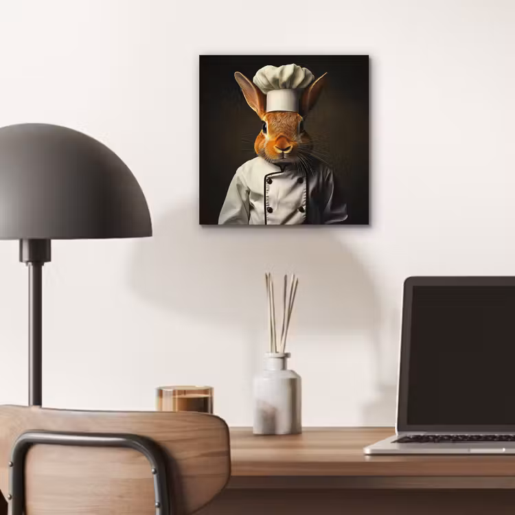 Aluminium schilderij - Konijn - Kok - Dier — 6