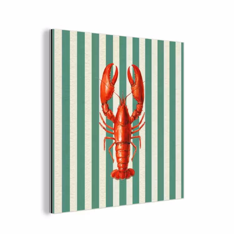 Aluminium schilderij - Kreeft - Strepen - Realistisch - Zomers — 1