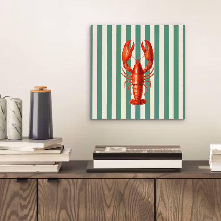 Aluminium schilderij - Kreeft - Strepen - Realistisch - Zomers — 2