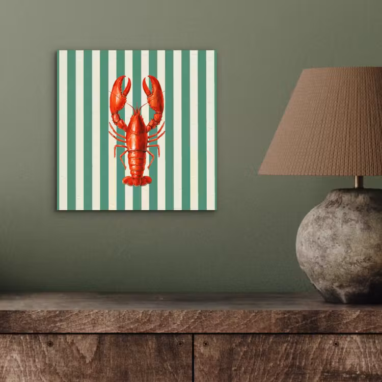 Aluminium schilderij - Kreeft - Strepen - Realistisch - Zomers — 3