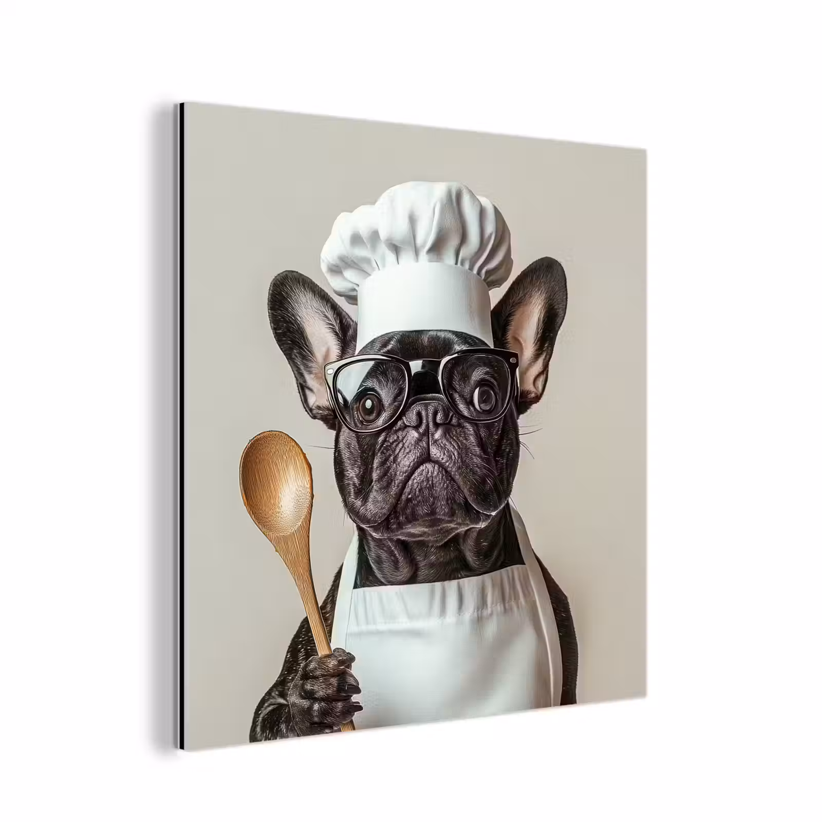Aluminium schilderij - Bril - Hond - Kok — 1