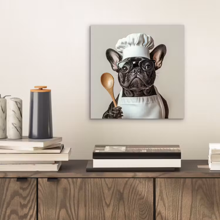 Aluminium schilderij - Bril - Hond - Kok — 2