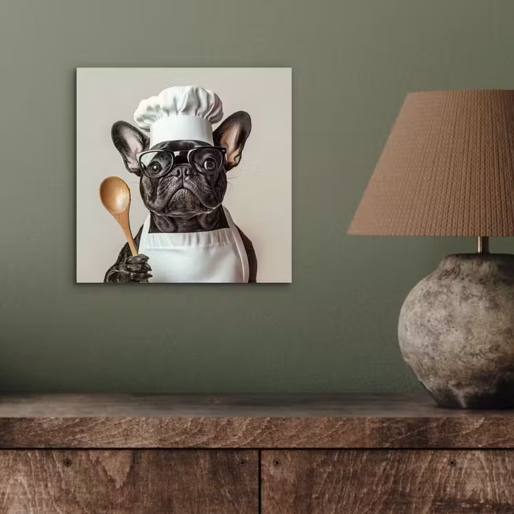 Aluminium schilderij - Bril - Hond - Kok — 3
