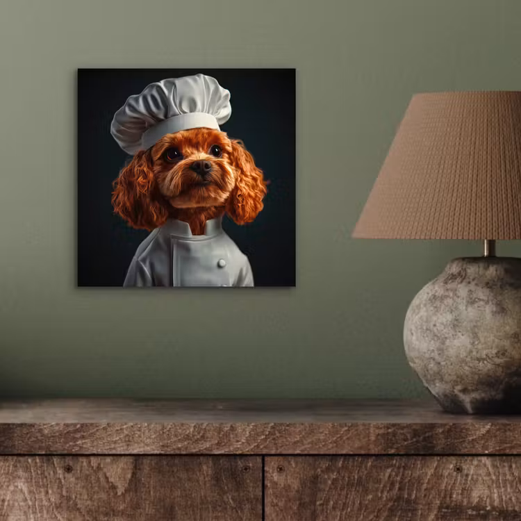 Aluminium schilderij - Bruin - Kok - Hondje — 3
