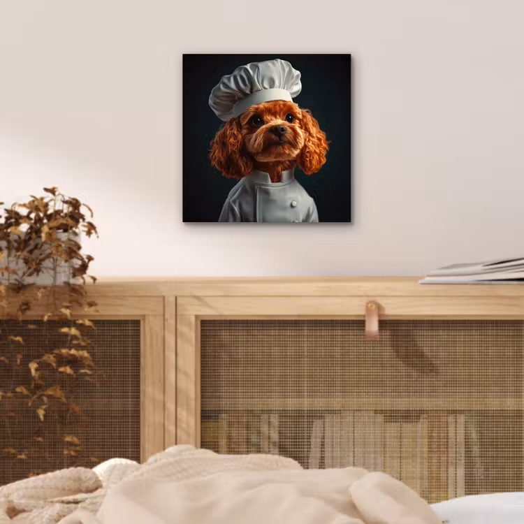 Aluminium schilderij - Bruin - Kok - Hondje — 4