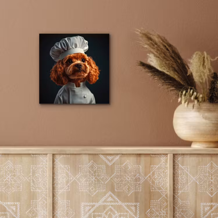 Aluminium schilderij - Bruin - Kok - Hondje — 5
