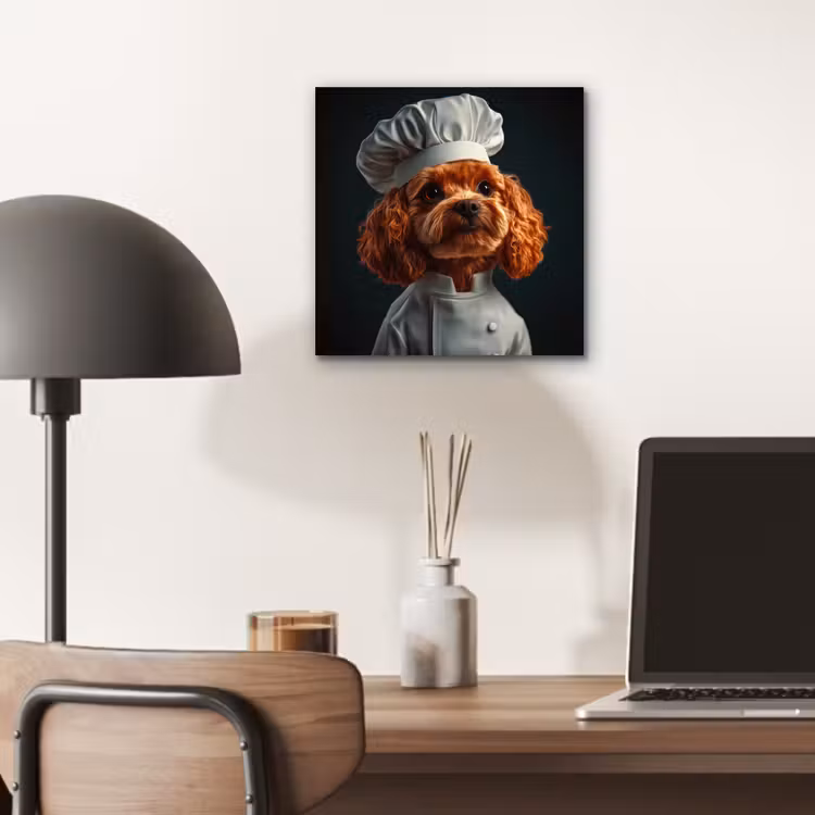 Aluminium schilderij - Bruin - Kok - Hondje — 6