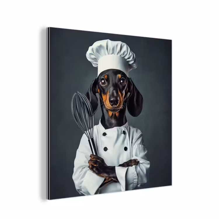 Aluminium schilderij - Hond - Garde - Kok — 1