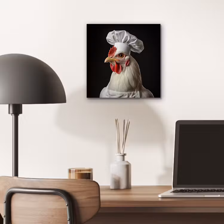 Aluminium schilderij - Kok - Rood - Kip — 6