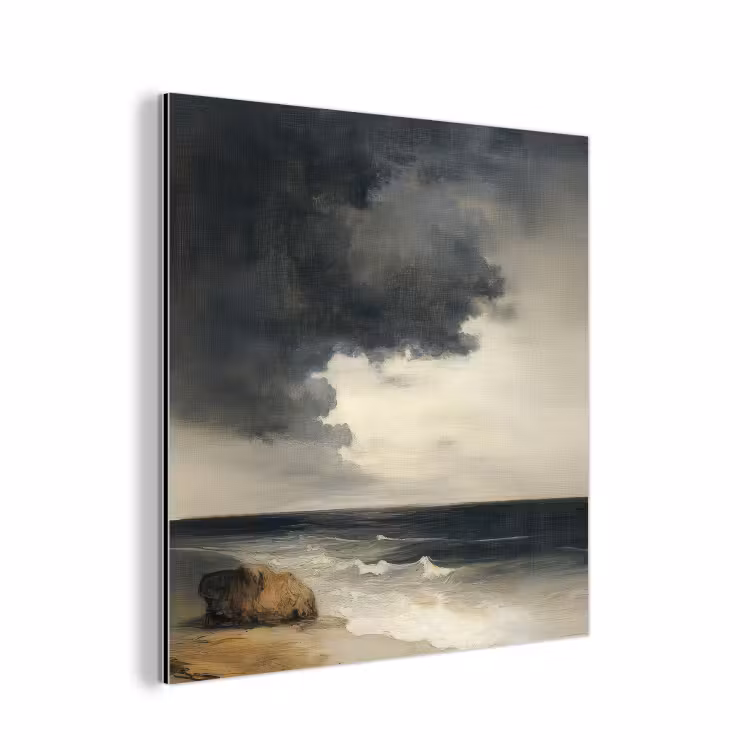 Aluminium schilderij - Kust - Golven - Rots - Storm — 1