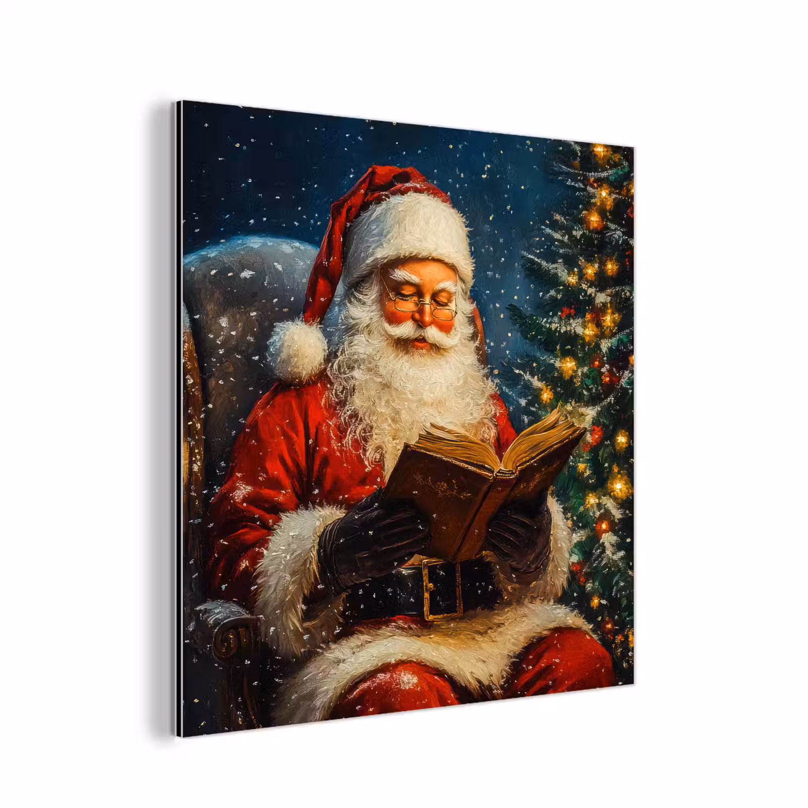 Aluminium schilderij - Kerstman - Kerst - Winter - Kerstboom — 1