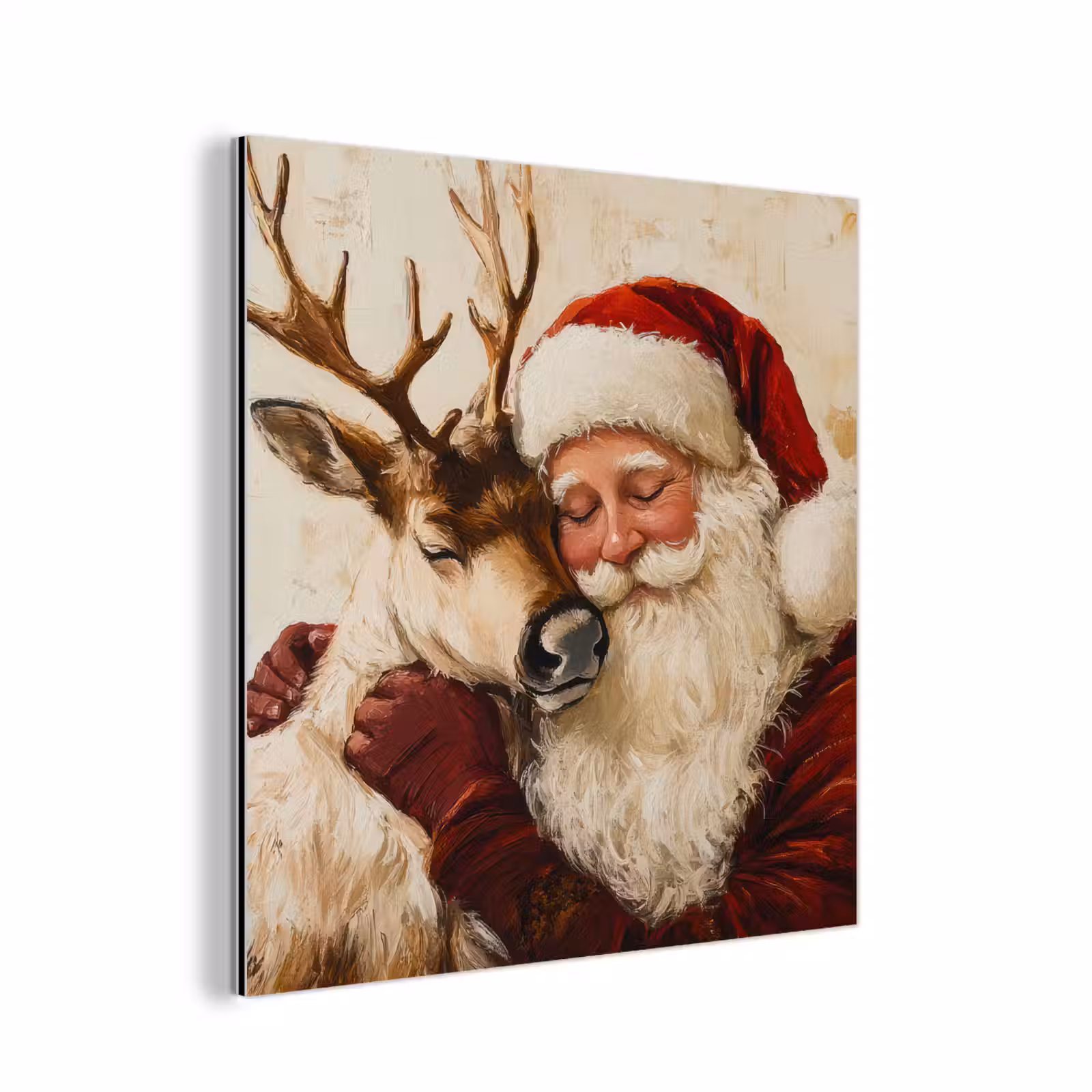 Aluminium schilderij - Kerstman - Rendier - Kerst - Christmas — 1