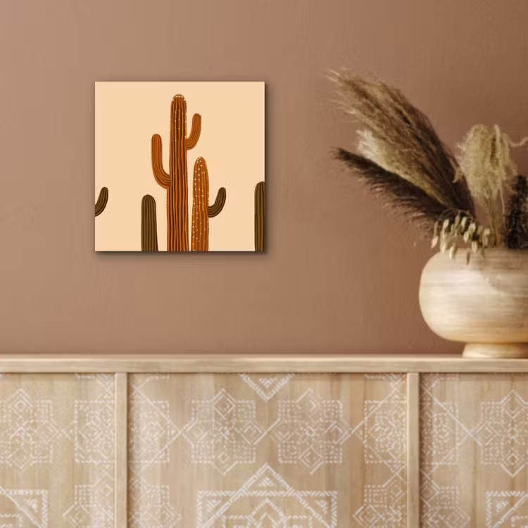 Aluminium schilderij - Cactus - Woestijn - Zand - Bruin — 5