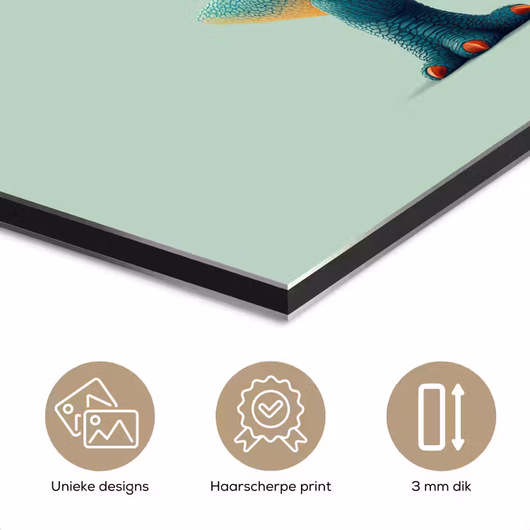 Aluminium schilderij - Cartoon - Dino - Oranje - Stekels — 7