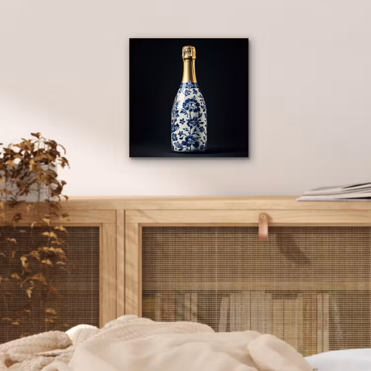 Aluminium schilderij - Champagne - Bloemen - Goud - Chique — 4