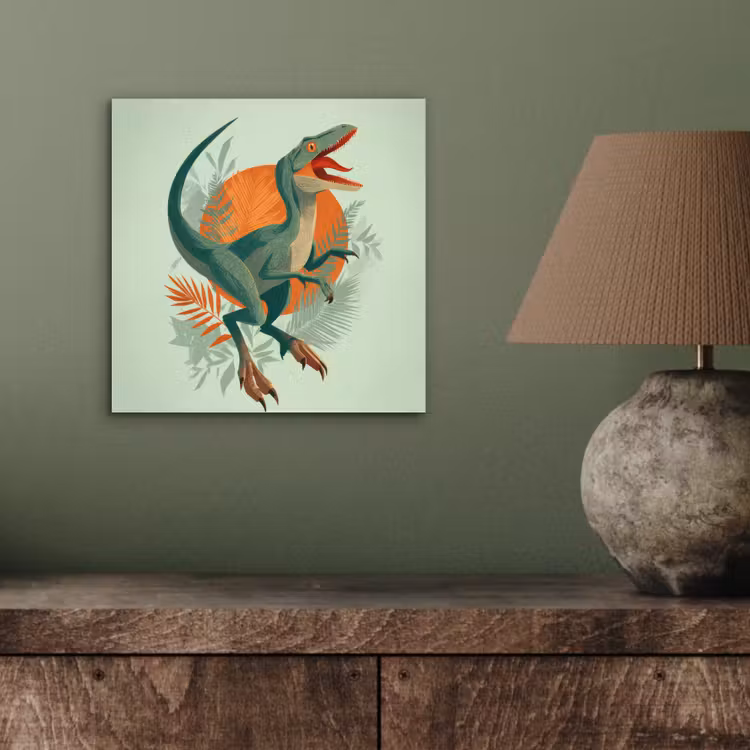 Aluminium schilderij - Dino - Bladeren - Grafisch - Groen — 3