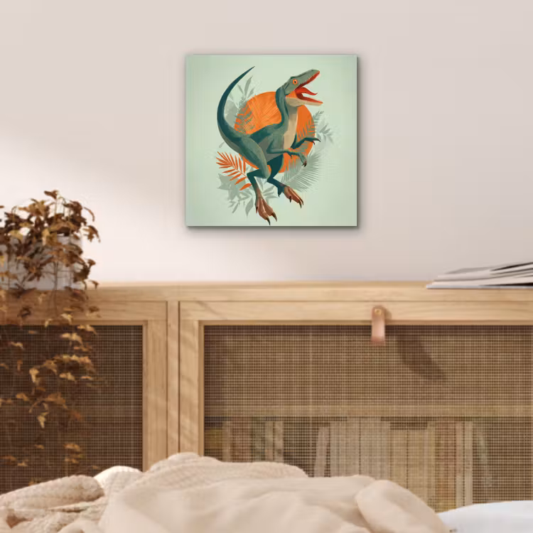 Aluminium schilderij - Dino - Bladeren - Grafisch - Groen — 4