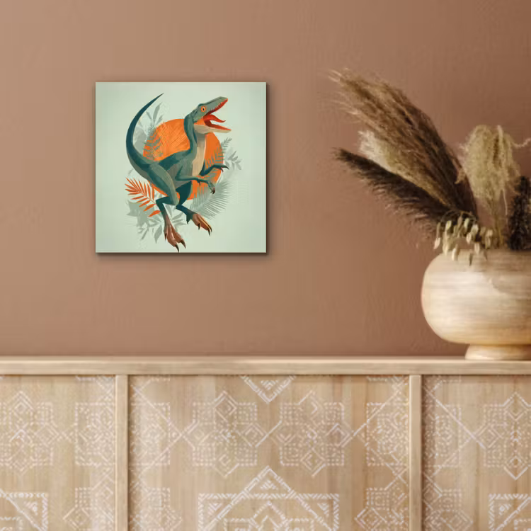 Aluminium schilderij - Dino - Bladeren - Grafisch - Groen — 5