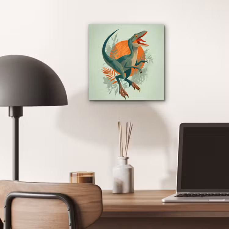 Aluminium schilderij - Dino - Bladeren - Grafisch - Groen — 6