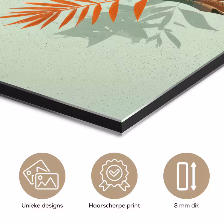 Aluminium schilderij - Dino - Bladeren - Grafisch - Groen — 7