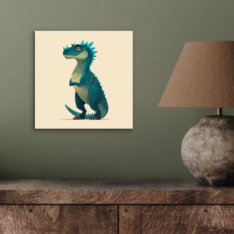 Aluminium schilderij - Dinosaurus - Turquoise - Stekels — 3