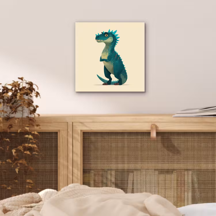 Aluminium schilderij - Dinosaurus - Turquoise - Stekels — 4