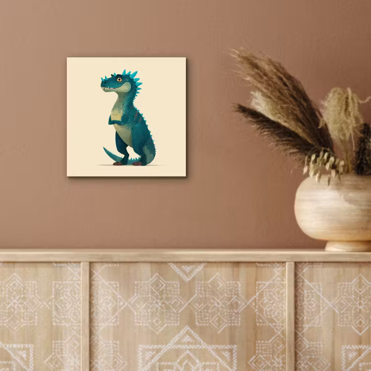 Aluminium schilderij - Dinosaurus - Turquoise - Stekels — 5