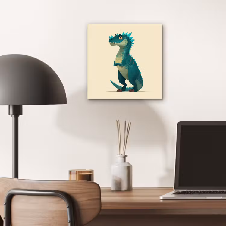 Aluminium schilderij - Dinosaurus - Turquoise - Stekels — 6