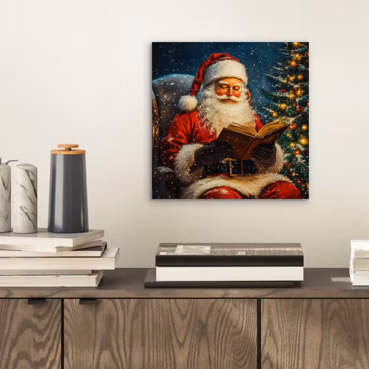 Aluminium schilderij - Kerstman - Kerst - Winter - Kerstboom — 2