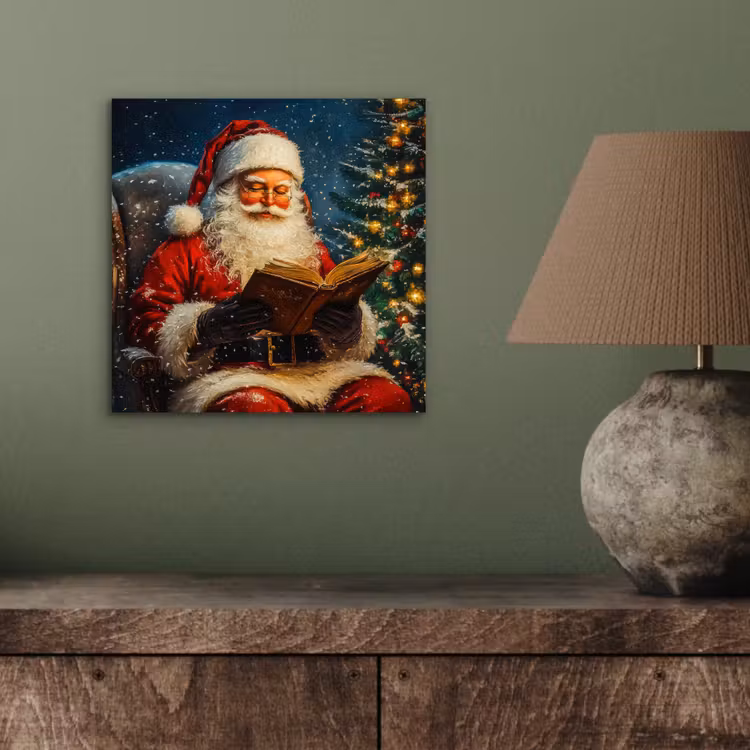 Aluminium schilderij - Kerstman - Kerst - Winter - Kerstboom — 3
