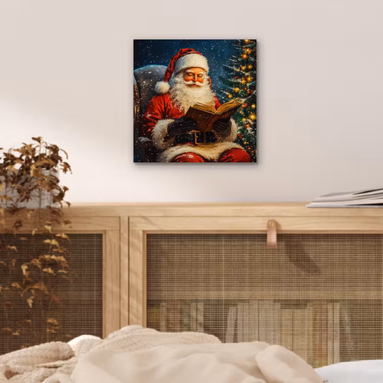 Aluminium schilderij - Kerstman - Kerst - Winter - Kerstboom — 4