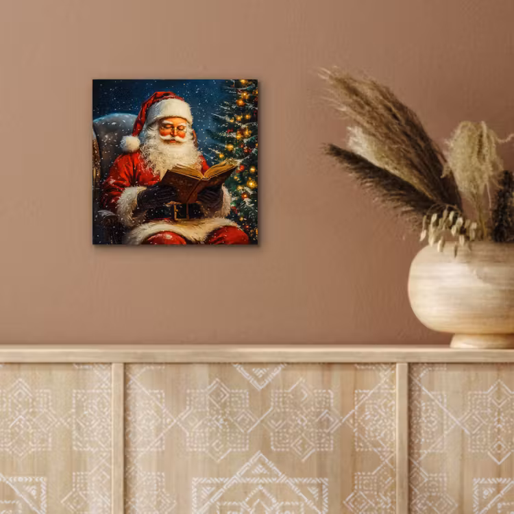 Aluminium schilderij - Kerstman - Kerst - Winter - Kerstboom — 5