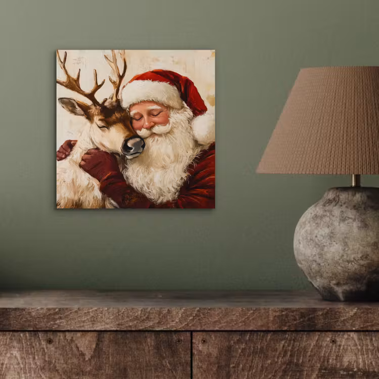 Aluminium schilderij - Kerstman - Rendier - Kerst - Christmas — 3