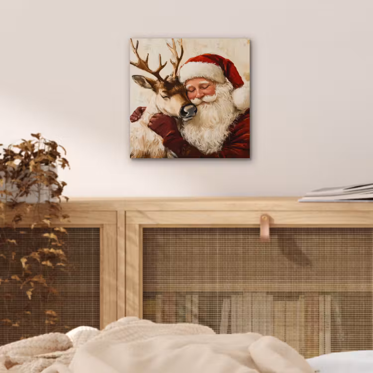 Aluminium schilderij - Kerstman - Rendier - Kerst - Christmas — 4
