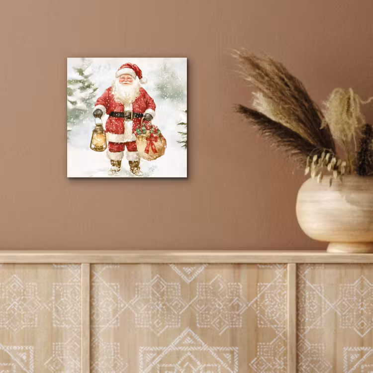 Aluminium schilderij - Kerstman- Winter - Sneeuw - Wit - Rood — 5